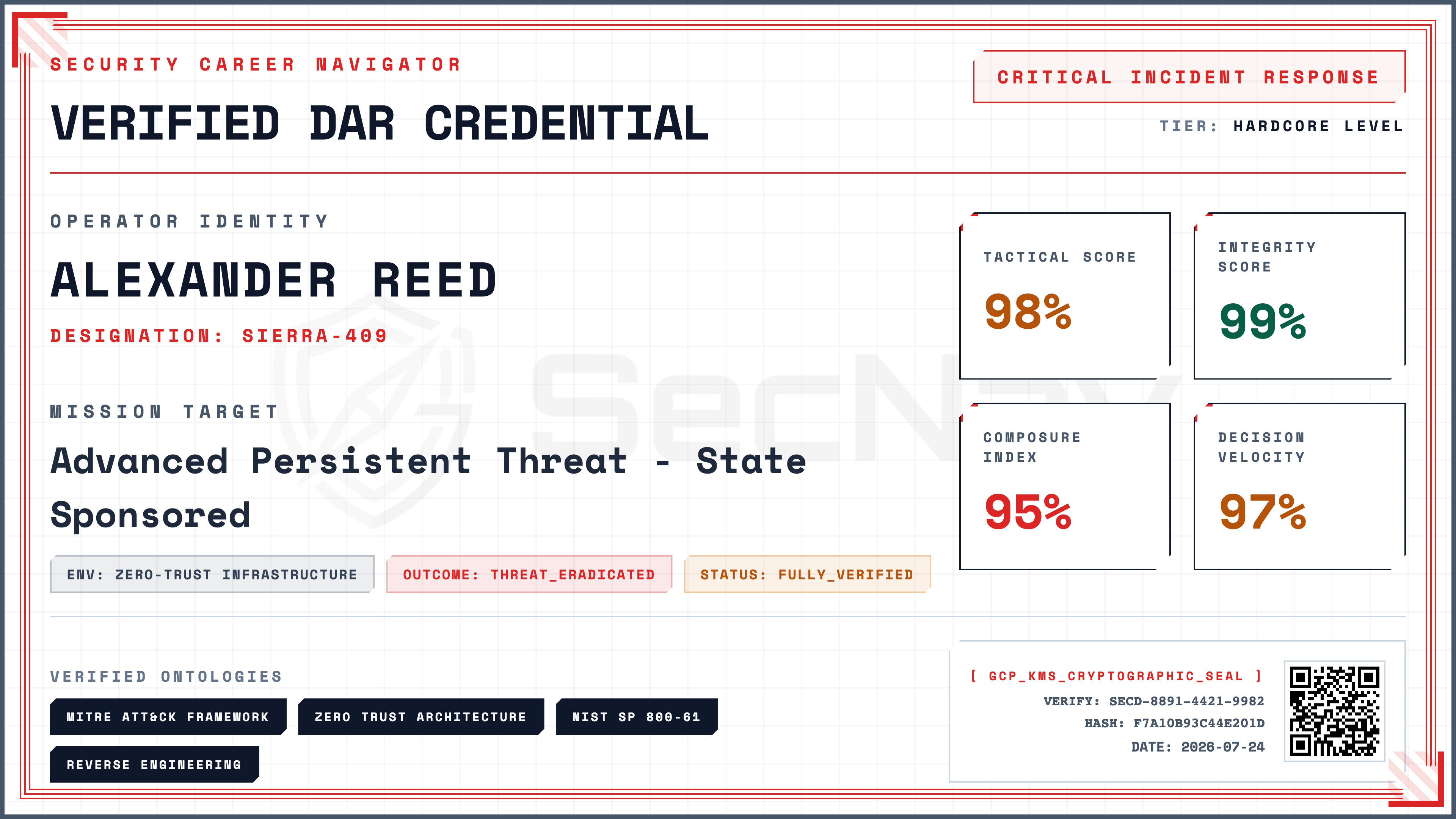 SecNav Verified DAR Credential